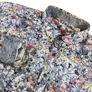 Robert Graham Sport Shirt Men 2XL Fip Cuff Long Sleeve Button Up Colorful Floral